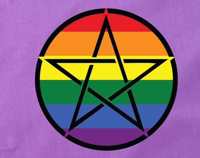 Upright Pentagram Rainbow Pride Flag LGBTQ Flag - Iron-On Vinyl for Fabric, T-shirts and more!