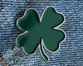 Ireland Heritage Four Leaf Clover Enamel Pin – Luck of the Irish Lapel or Fabric Pin