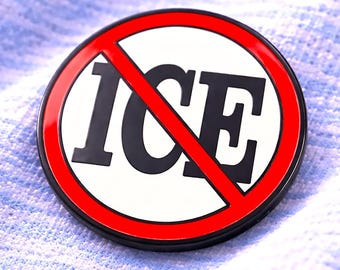 Anti ICE Enamel Pin - Protest Pin Badge for Jacket, Backpack, Hat, Shirt, and Bags