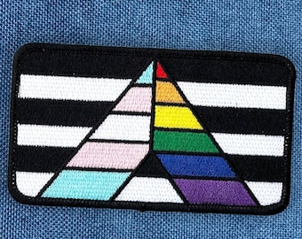 Rainbow Transgender Support Ally Pride Flag - 4 inch Wide Iron-on Patch