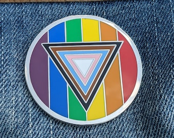 Safe Space Progress Pride Flag LGBTQ POC Transgender Flag Enamel Pin - Lapel or Fabric Pin