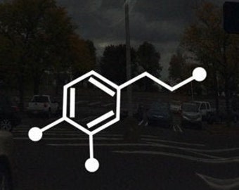 Dopamine Chemical Compound Skeletal Formula Reward Chemical Of The Brain Vinyl Car Decal Custom Colors and Sizes Available