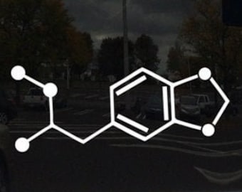 MDMA Molly Ecstasy Chemical Compound Skeletal Formula Vinyl Car Decal Sticker Custom Colors and Sizes Available