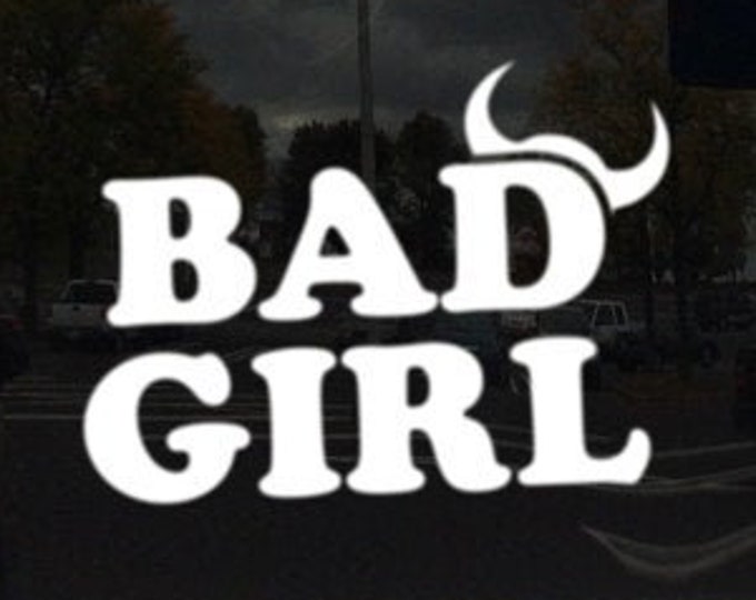 Bad Girl Devilish Lady Symbol Car Window Decal Custom Colors and Sizes Available