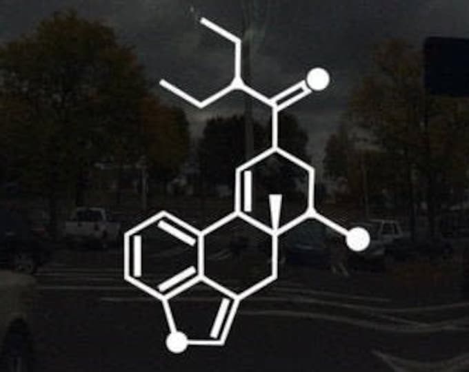 LSD - Psychedelic Drug Chemical Compound Skeletal Formula - Vinyl Decal Several Sizes Available