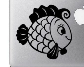 Smiling Pet Fish - Vinyl Decal StickerCustom Colors and Sizes Available