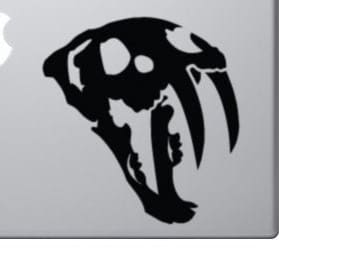 Sabertooth Tiger Skull Macbook Laptop Car Decal