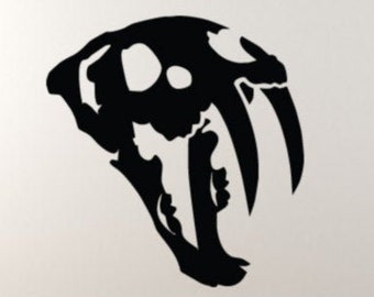 Sabertooth Tiger Skull - Wall Vinyl Decorative Decal