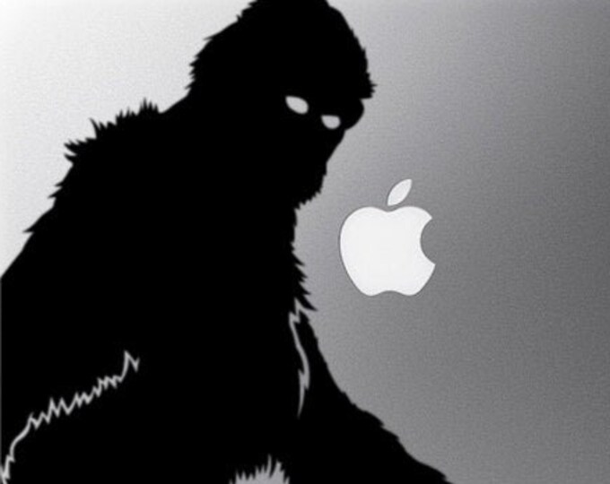 Sasquach Big Foot #2 - yeti legendary creatures and cryptozoology -Macbook and Ipad Decal Custom Colors and Sizes Available