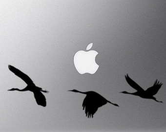 Asia#5-Cranes Flying Majestically-Macbook and Ipad Decal Custom Colors and Sizes Available