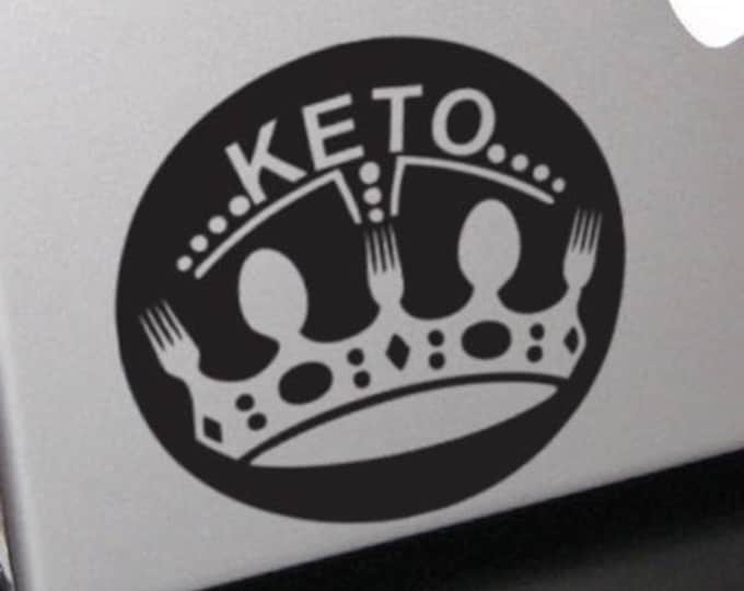 Keto Diet Royal Crown Circle Cutout Encouragement  Car Window Decal Custom Colors and Sizes Available