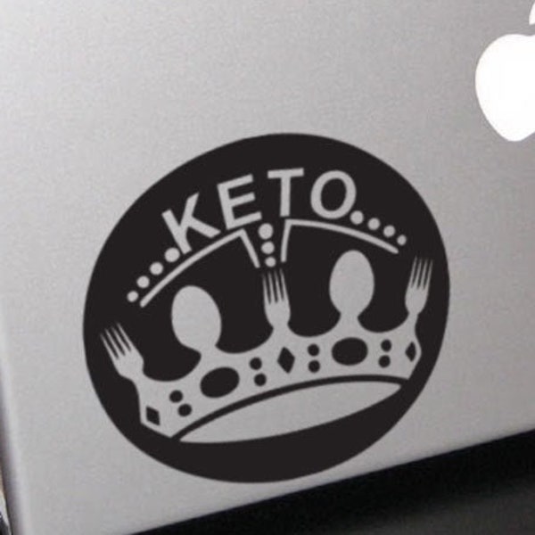 Keto Diet Royal Crown Circle Cutout Encouragement  Car Window Decal Custom Colors and Sizes Available