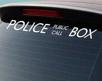 Police Public Call Box Sticker - Telephone Box Vinyl Decal for Cars, Windows and Props - Custom Sizes Available!