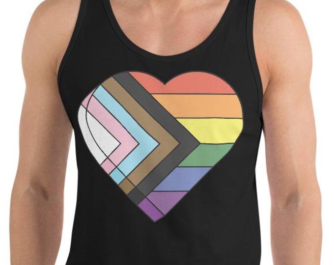 Candy Heart Progress Pride Flag LGBTQ POC Transgender Flag - Men's Tank Top