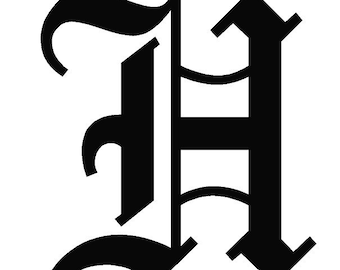 Old English Capital Letter H - Vinyl Decal Sticker Large Sizes Available