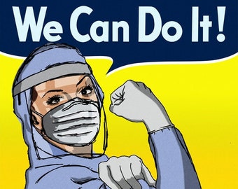 Medical Rosie the Riveter We Can Do It - Matte Art Print 11x14