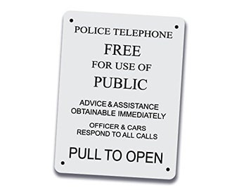 dr who tv Funny American Vinyl Vintage Police Telephone Call Box Sticker