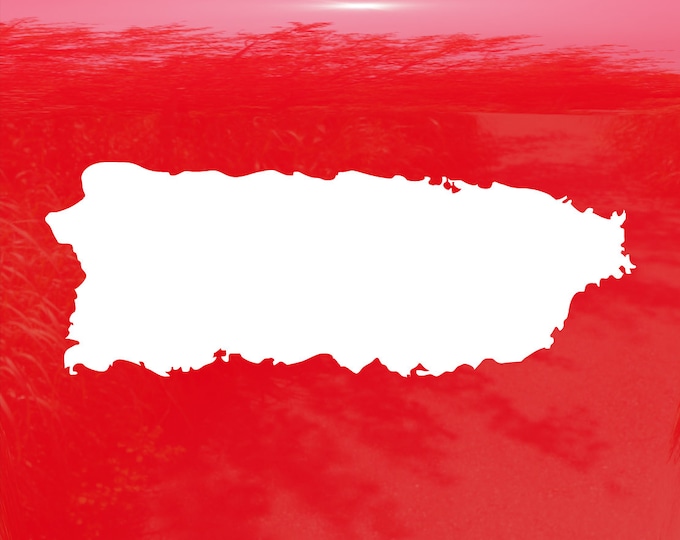 Puerto Rico Island Shape - Vinyl Decal Sticker - Choose Size and Color!