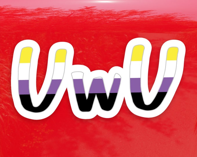 UwU Non Binary Pride Flag - Vibrant Color Vinyl Decal Sticker