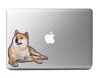 Cute Fluffy Animals #12 - shiba black 2 - Vibrant High Resolution Full Color Vinyl Laptop Tablet Decal