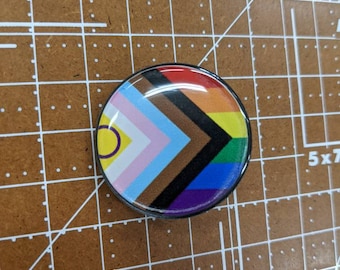 Intersex Inclusive Progress Pride Flag LGBTQ POC Transgender Flag Pin - Lapel or Fabric Pin