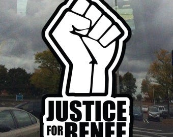 Justice for Renee Good Resist Fist Window Cling v1 – Protest Static Cling