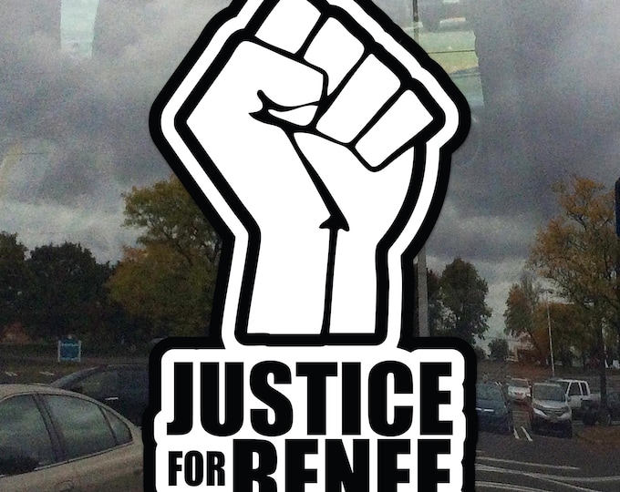 Justice for Renee Good Resist Fist Window Cling v1 – Protest Static Cling