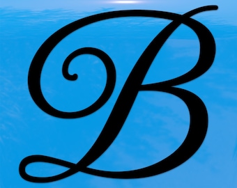 Script Letter B Initial Sticker – Elegant Cursive Monogram Vinyl Decal for Cars and Windows