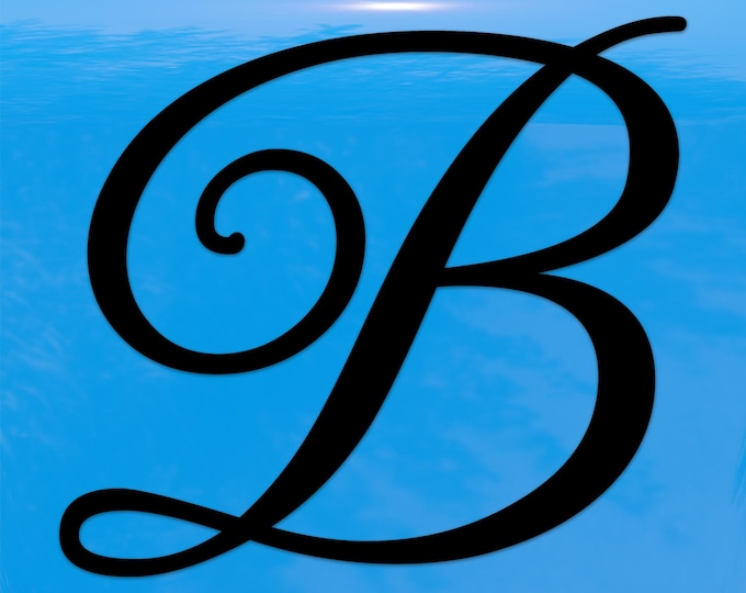 Script Letter B Initial Sticker – Elegant Cursive Monogram Vinyl Decal for Cars and Windows