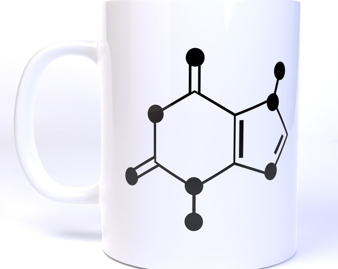 Chocolate Molecule Skeletal Diagram - 11 Ounce Ceramic Coffee Mug Teacup