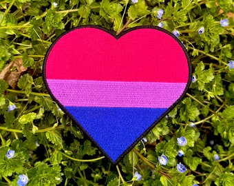 Heart Bisexual Pride Flag LGBTQ Bisexual Flag - 4 inch Iron-on Patch