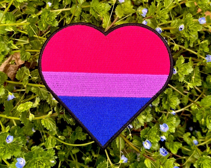 Heart Bisexual Pride Flag LGBTQ Bisexual Flag - 4 inch Iron-on Patch