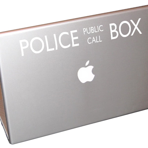 Police Public Call Box Telephone Booth - Macbook, Laptop and Car Decal Custom Colors and Sizes Available