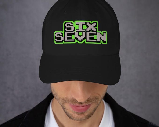 Six Seven Meme Blocky Video Game Style Dad Hat
