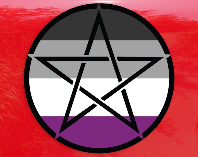 Upright Pentagram Asexual Pride Flag LGBTQ Flag - Vibrant Color Vinyl Decal Sticker