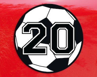 Custom Jersey Number Soccer Ball Team Logo - Vibrant Color Vinyl Decal Sticker