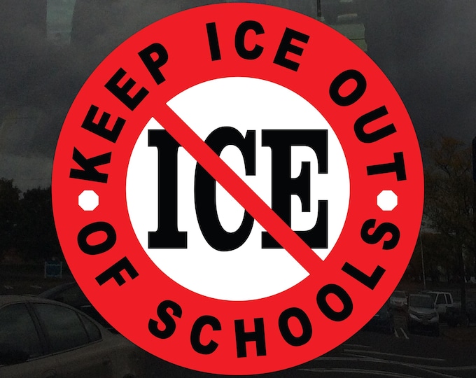 Keep ICE Out of Schools Sticker – Anti-Fascist Protest Vinyl Decal for Cars, Laptops, and Windows – Bold Activism & Resistance Sticker