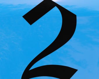 Old English Number 2 Sticker - Vinyl Decal for Indoor & Outdoor Use on Cars, ATV, Boats, Windows and More