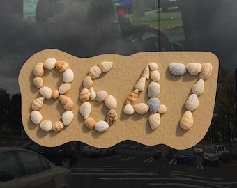 8647 Seashells on a Beach FDT Cling - Vibrant Static Cling Window Cling Indoor and Outdoor!
