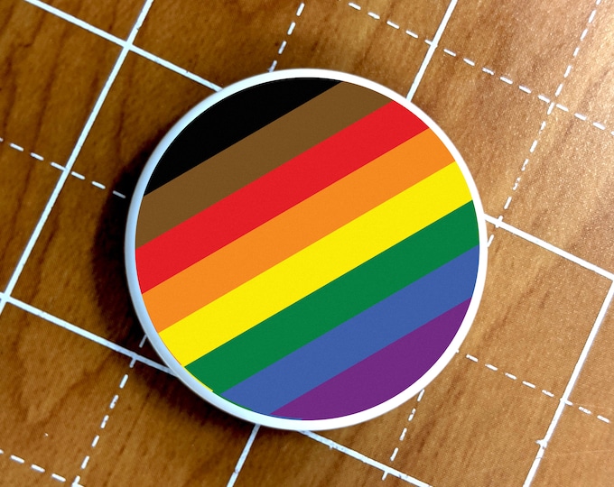 Skin for Airtag Inclusive Pride Flag LGBTQ+ POC Pride Flag - Vibrant color vinyl decal