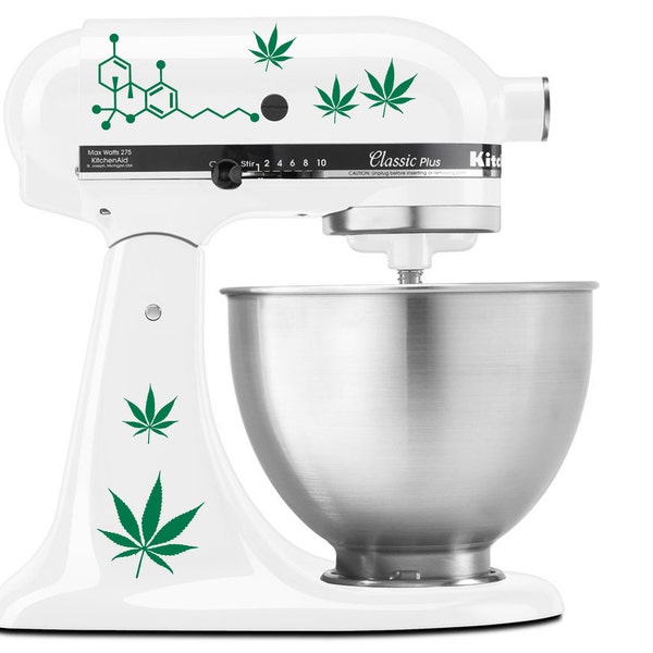 Feuille de Pot de Marijuana THC pour votre comestibles Hobby se cuit au four et cuisson - vinyle autocollant fixé pour mélangeurs de cuisine