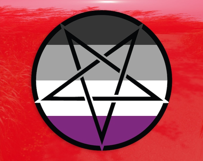 Inverted Pentagram Asexual Pride Flag LGBTQ Flag - Vibrant Color Vinyl Decal Sticker