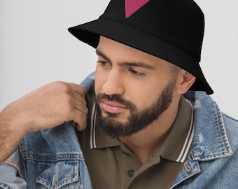 Pink Triangle - Gay and Lesbian LGBTQ Support Pride Symbol - Bucket Hat