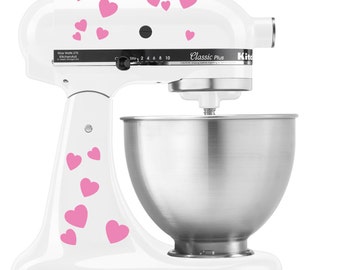 Hearts Bae Valentine Pattern - Vinyl Decal Set for Kitchen Mixers