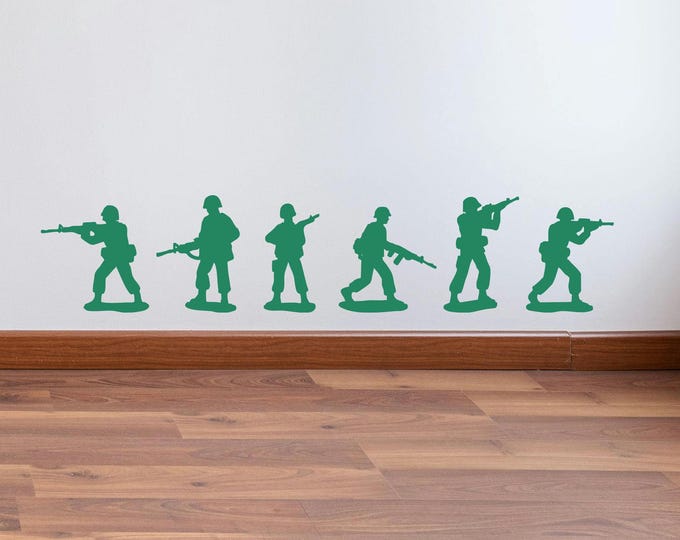 Green Toy Soldiers Baseboard Wall Decal Set – Classic Design for Kids' Rooms, Playrooms, and Nurseries