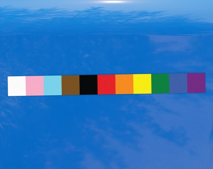 Progress Pride Flag Striped Design Vinyl Decal Sticker – LGBTQIA+ Pride Bar, Various Sizes and Packs