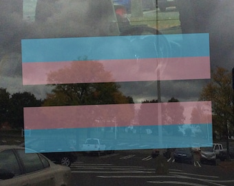 Transgender Pride Flag LGBTQ Flag - Semi-Transparent Window Cling (for Inside Windows)