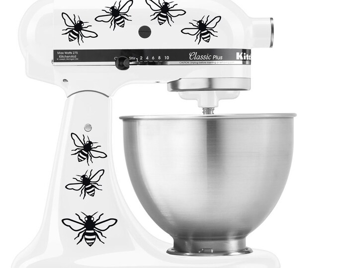Honey Bee Bees Beehive Colony - Vinyl Decal Set for Kitchen Mixers