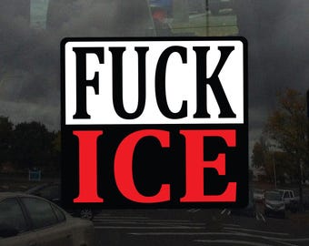 FUCK ICE Protest Window Cling - Vibrant Static Cling Window Cling Indoor and Outdoor!