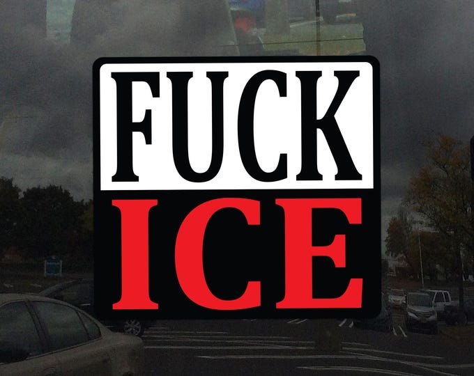 FUCK ICE Protest Window Cling - Vibrant Static Cling Window Cling Indoor and Outdoor!